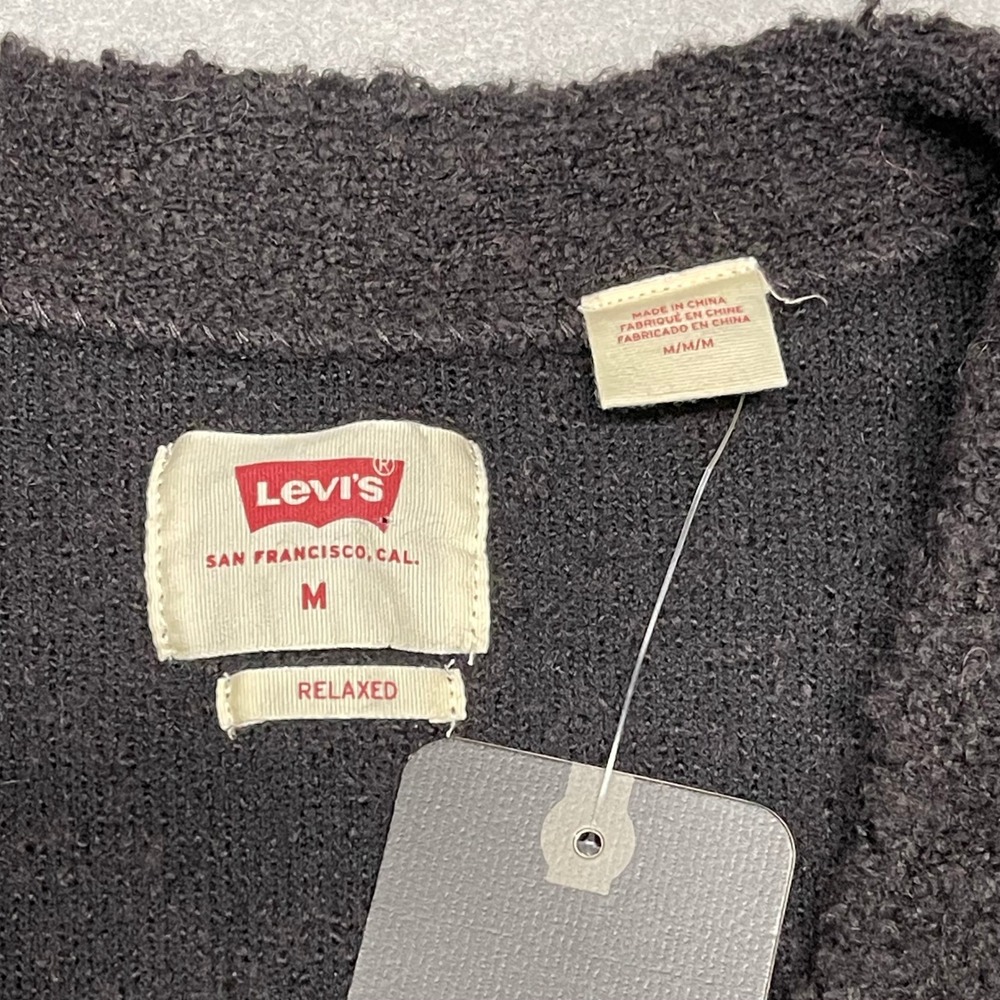 Levis Cardigan Sweater Men Medium Brown Coit Boxy Relax Wool Alpaca Knit Grandpa - Picture 3 of 13